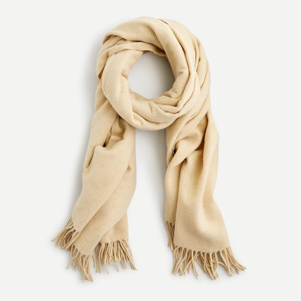 NWOT J. Crew Fringed Scarf in Speckled Wool - Picture 1 of 15